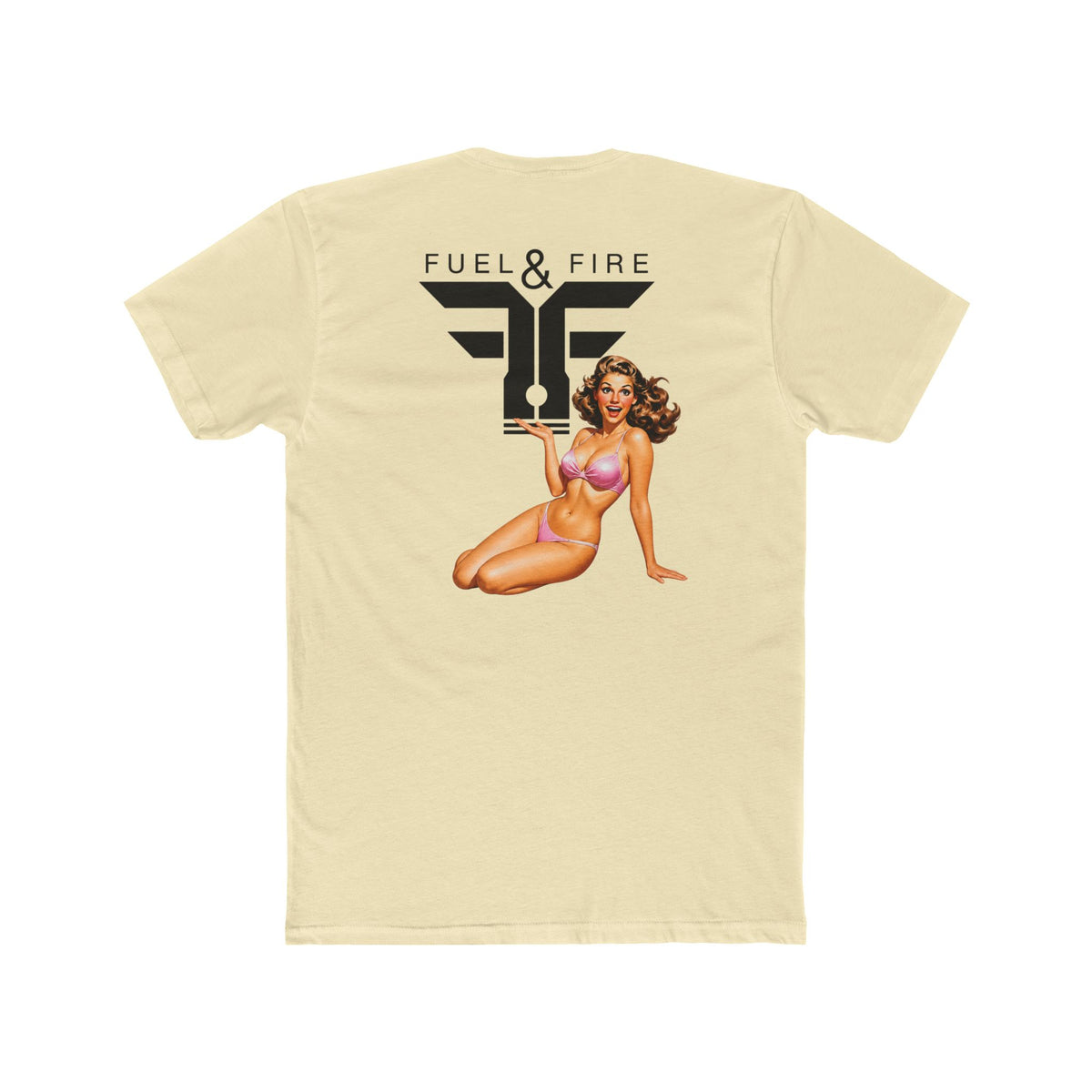 Fuel & Fire Pinup Tee — Retro Pin-Up Logo T-Shirt