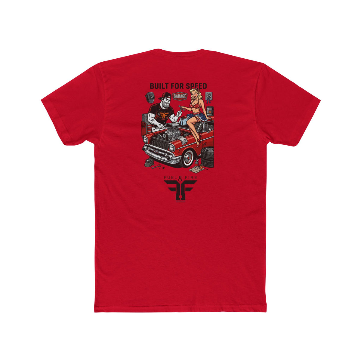 Big Block Bobby Garage— Vintage Hot Rod & Pin-Up Car Shirt