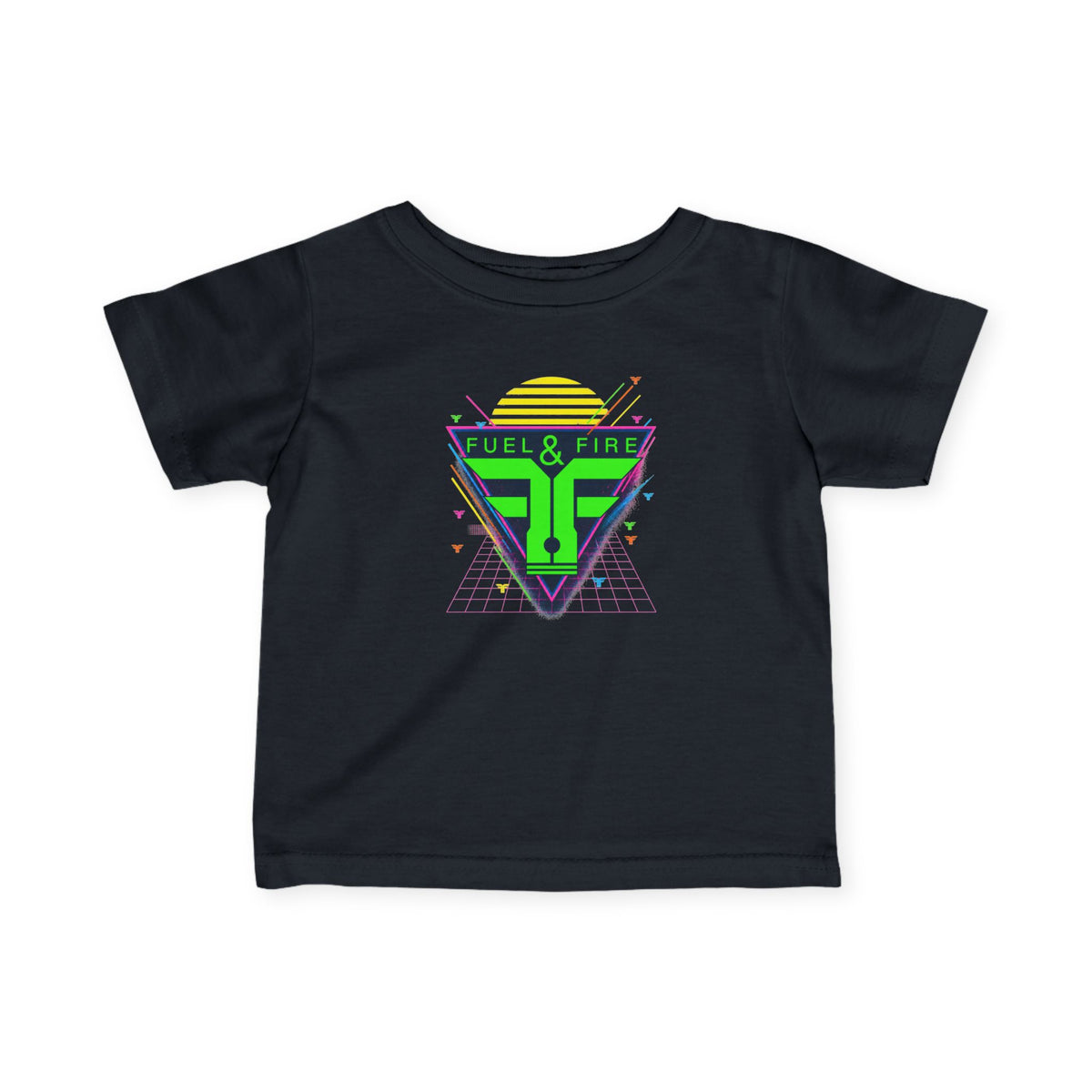 Infant Tee — Retro Fuel & Fire Neon Logo Baby Shirt