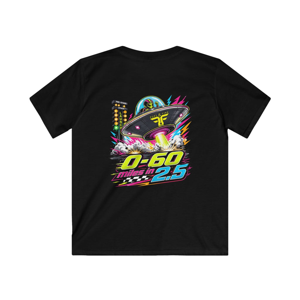 Kids Tee – Neon UFO Racing '0-60 in 2.5' Graphic Shirt