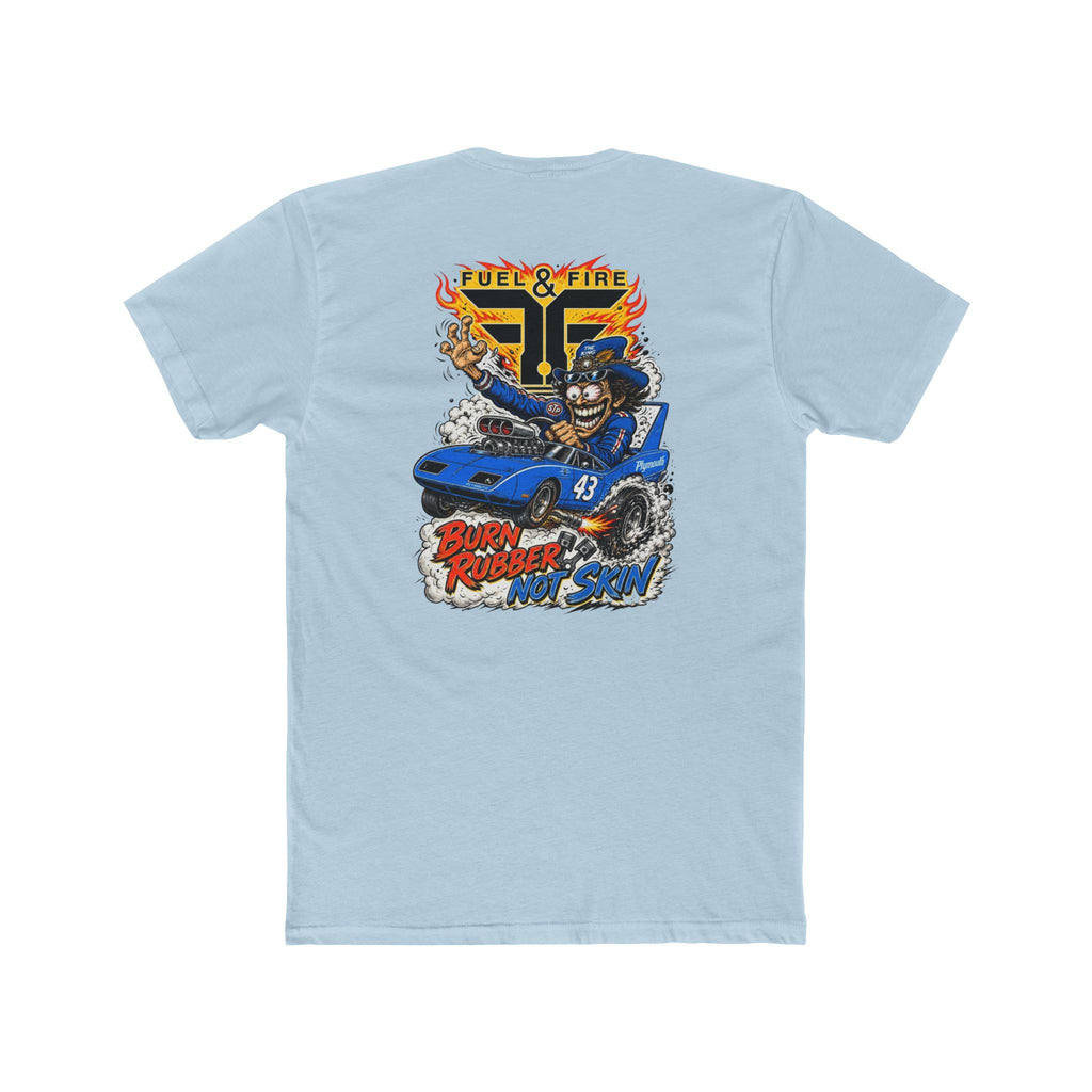 Crew Tee — 'Full & Fire' Burn Rubber Superbird Muscle Car Graphic T‑Shirt