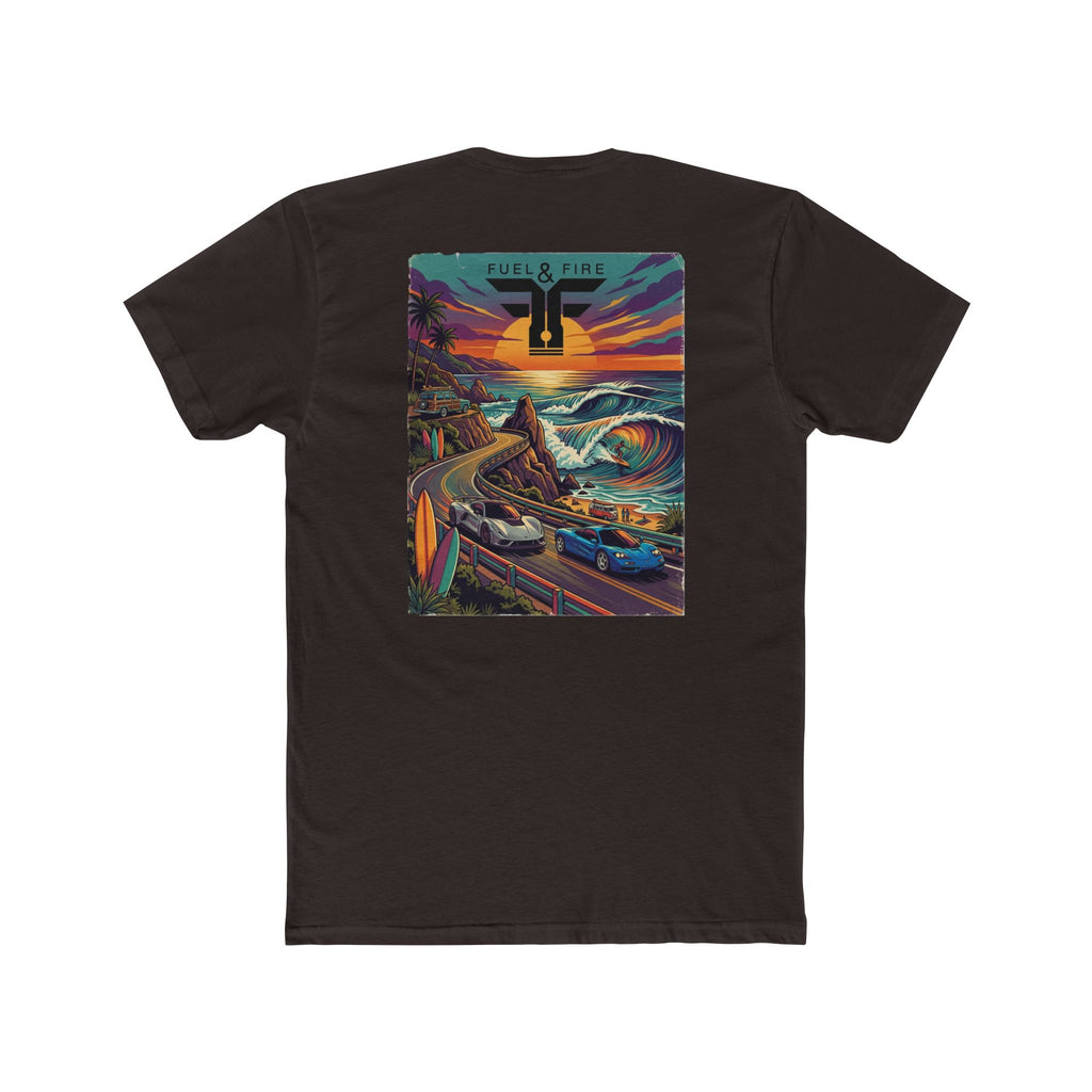 Surf Roadtrip T-Shirt —  Hennessey and McLaren Scenic Sunset Coastal Crew Tee