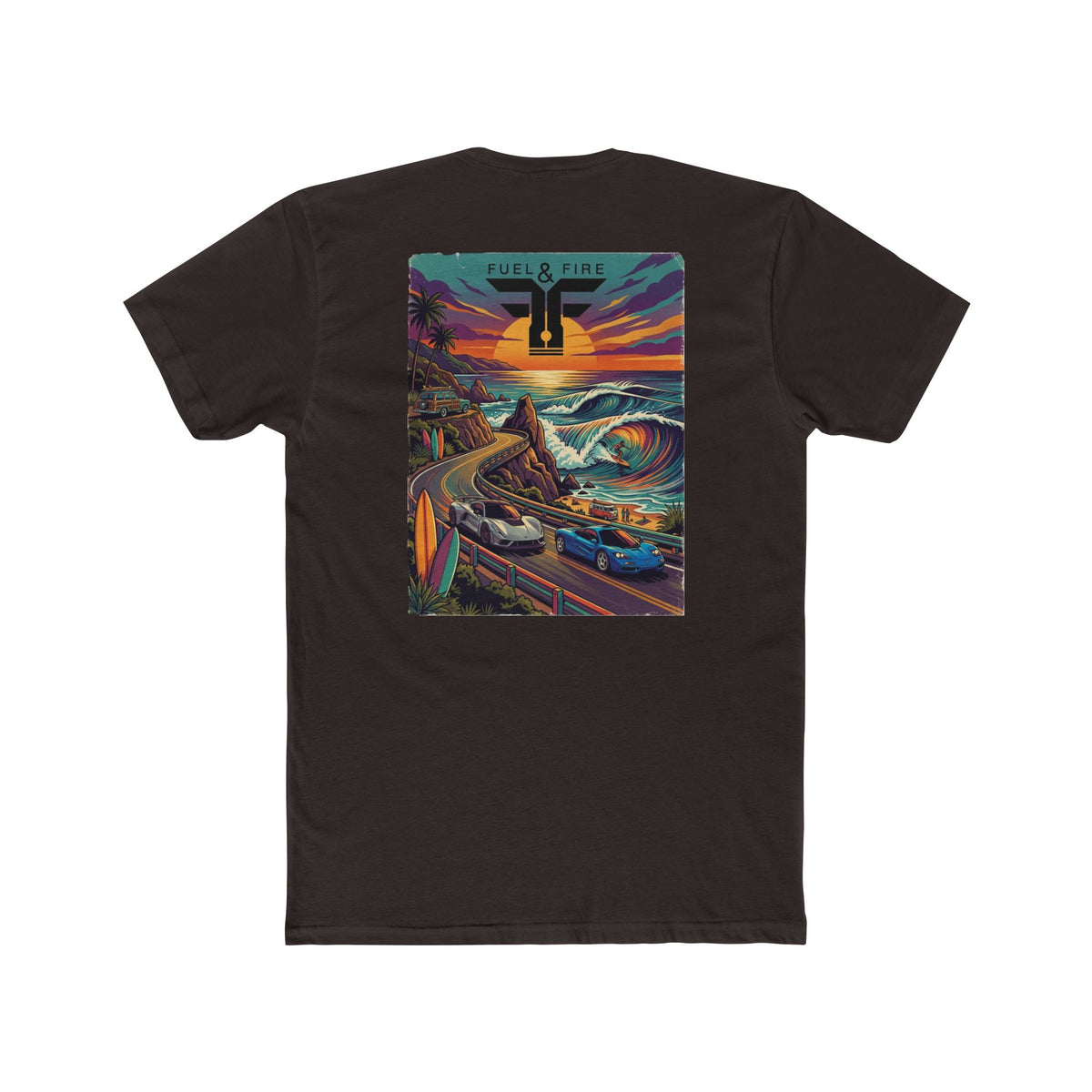 Surf Roadtrip T-Shirt —  Hennessey and McLaren Scenic Sunset Coastal Crew Tee
