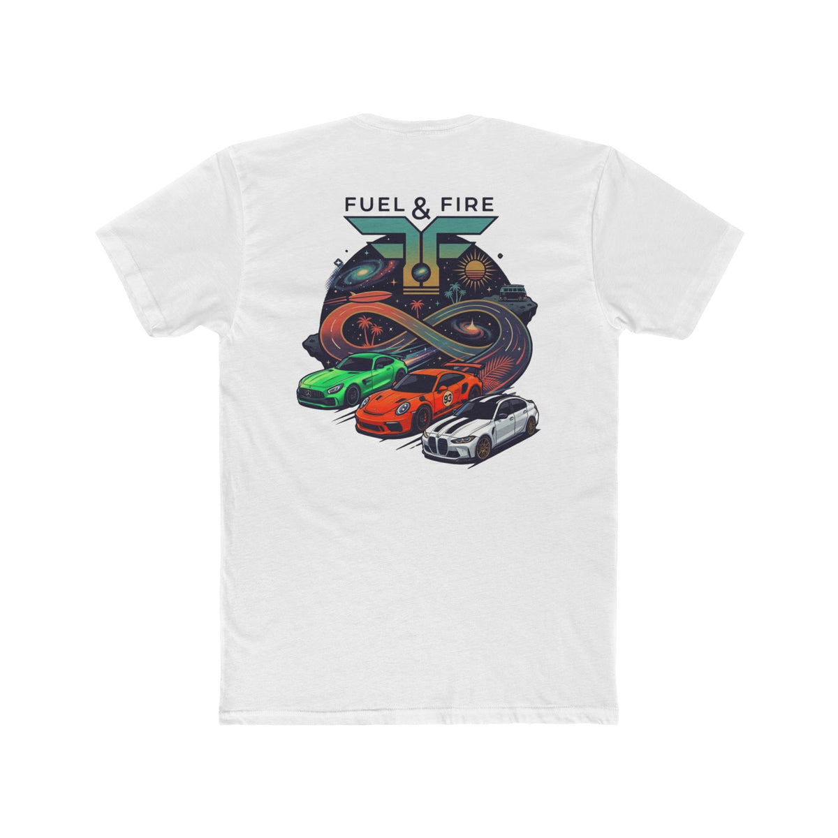 Fuel & Fire Space Race — Retro Racing Graphic T-Shirt