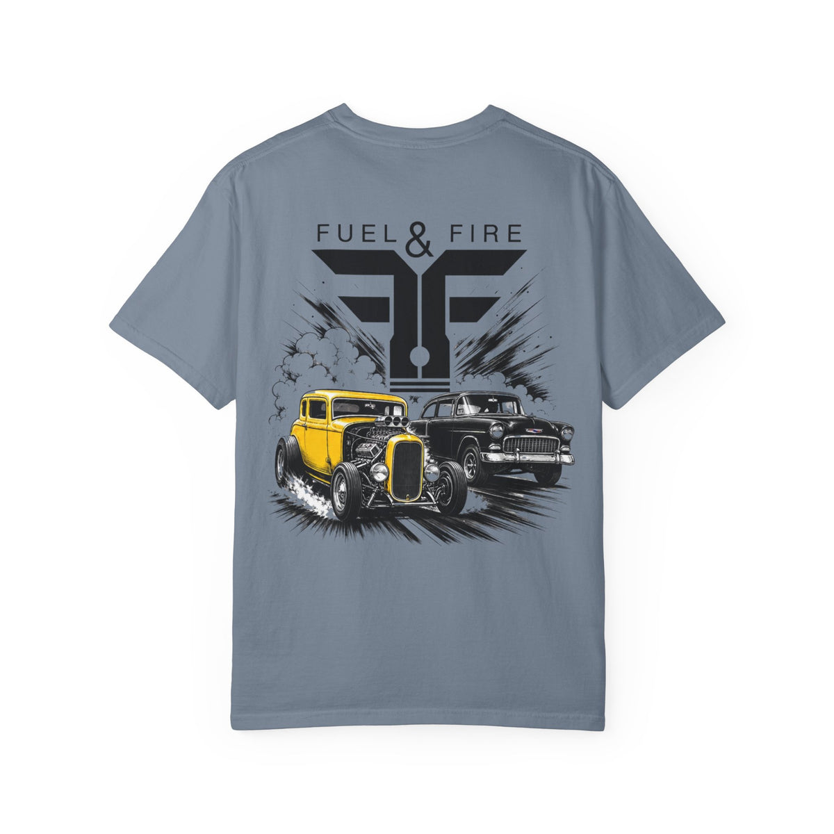 Fuel & Fire Vintage Hot Rod T-Shirt — Classic Car Graphic Tee
