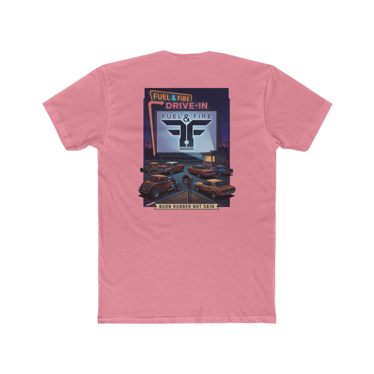 Drive-In Retro Tee — 'Fuel & Fire' Vintage Car Poster T-Shirt