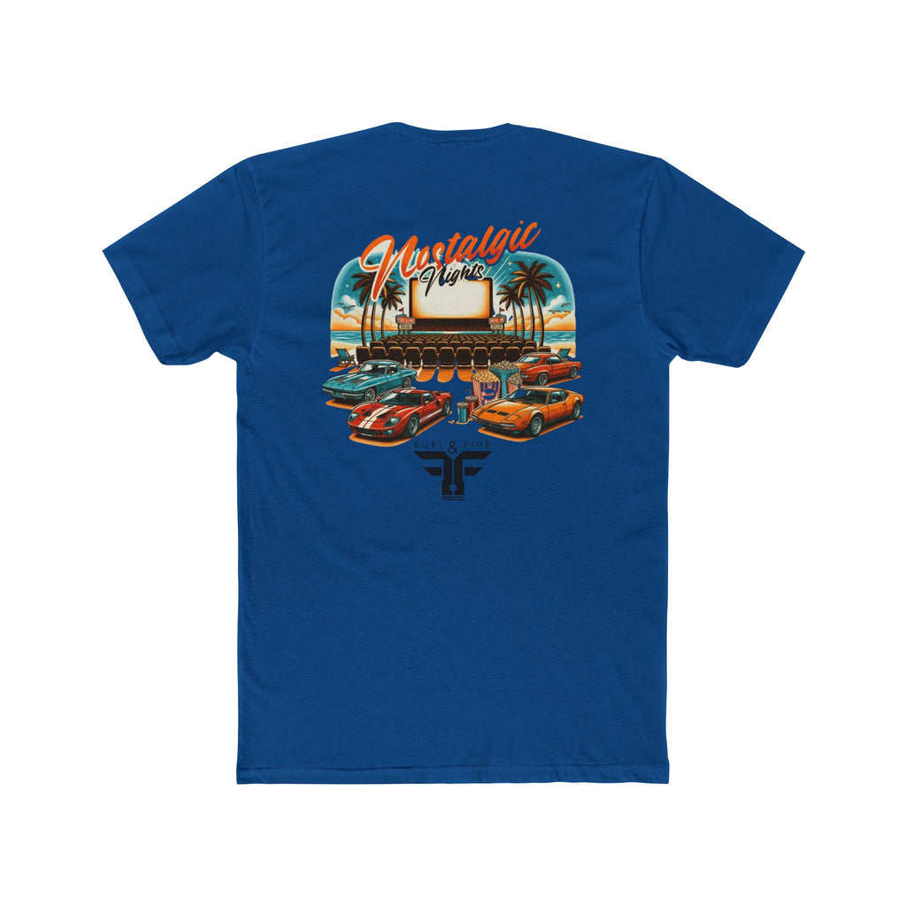 Nostalgic Nights Tee — Retro Muscle Cars & Palm Beach Sunset T-Shirt