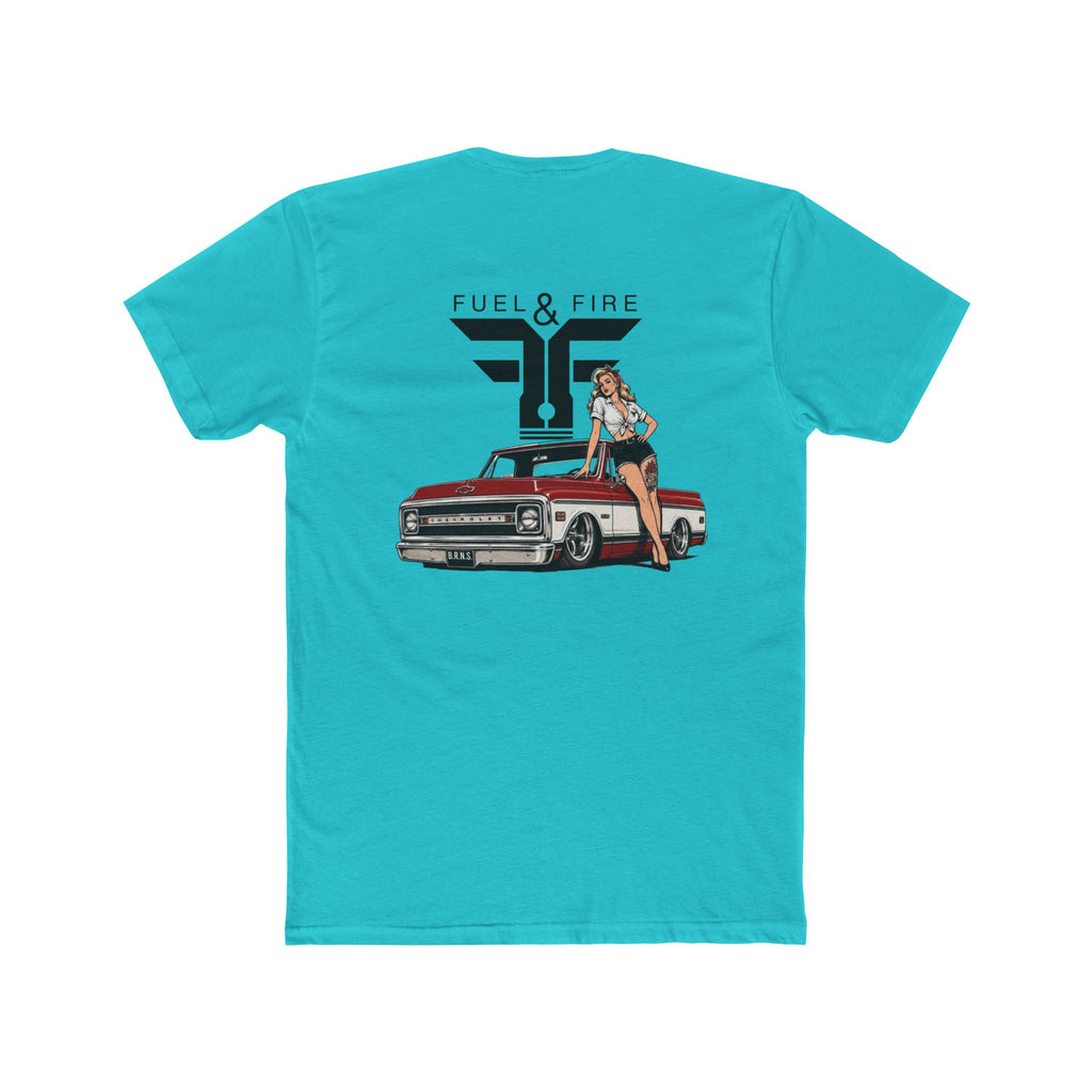Fuel & Fire Vintage Truck Tee — Pinup Girl Classic Car Graphic Shirt