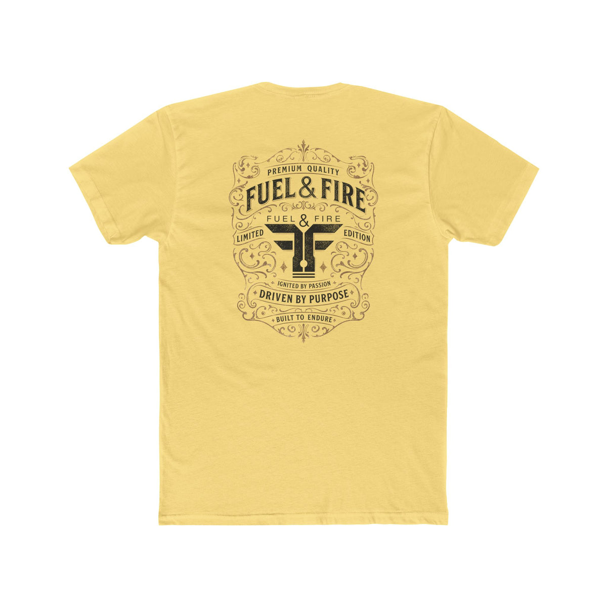 Fuel & Fire Vintage Logo T-Shirt — 'Driven by Purpose' Graphic Tee