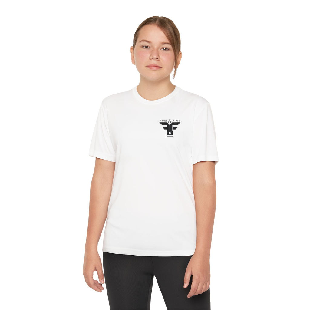 Youth Competitor Tee — 'Burn Rubber Not Skin' Racing Graphic Shirt