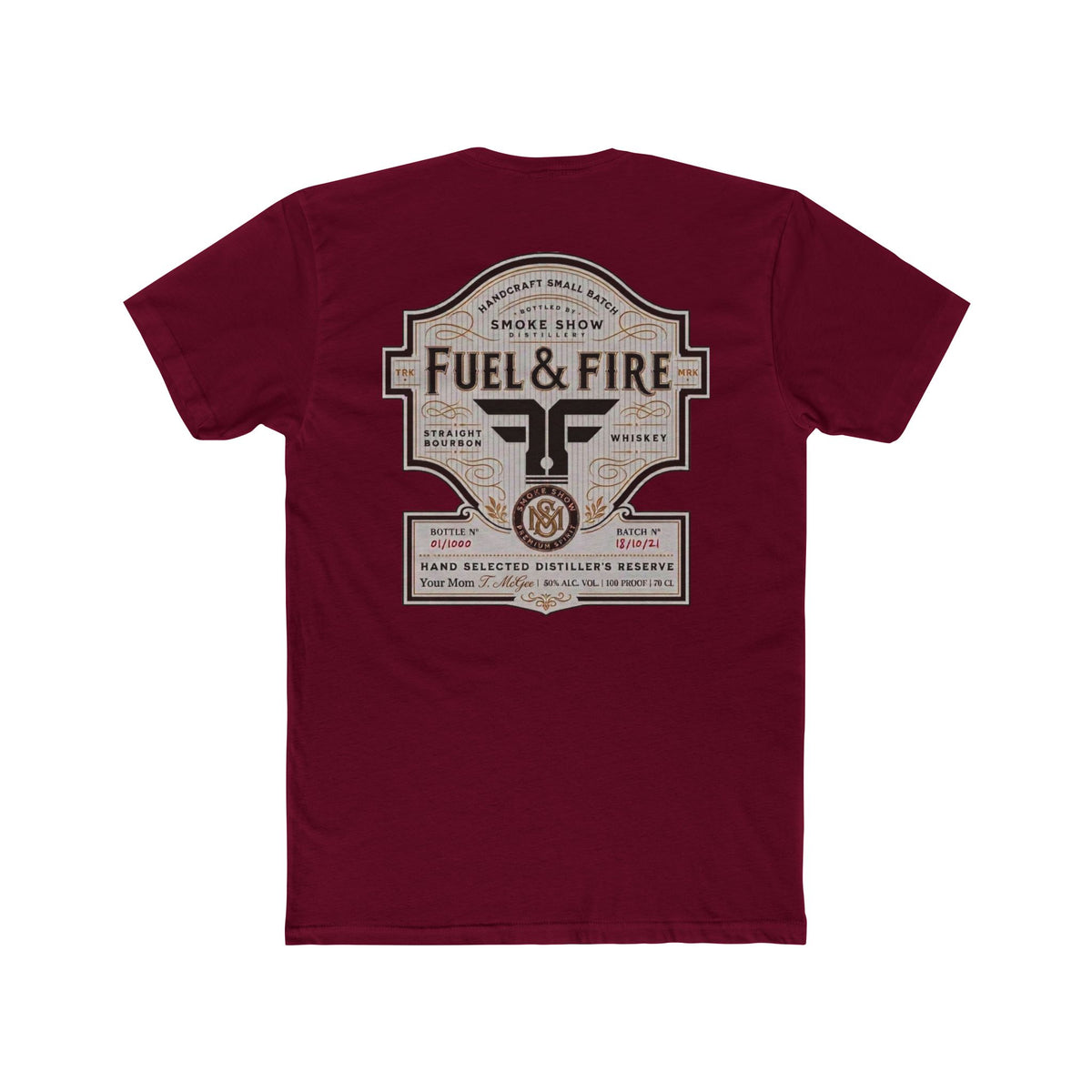 Fuel & Fire Smoke Show Distillery Tee — Vintage Whiskey Label Graphic T-Shirt