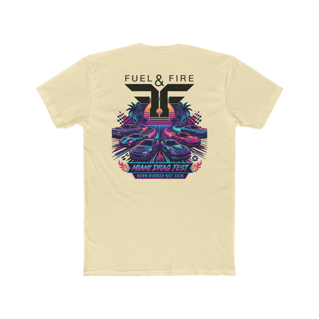 Crew Tee — Fuel & Fire Miami Drag Fest Retro Racing Graphic T‑Shirt