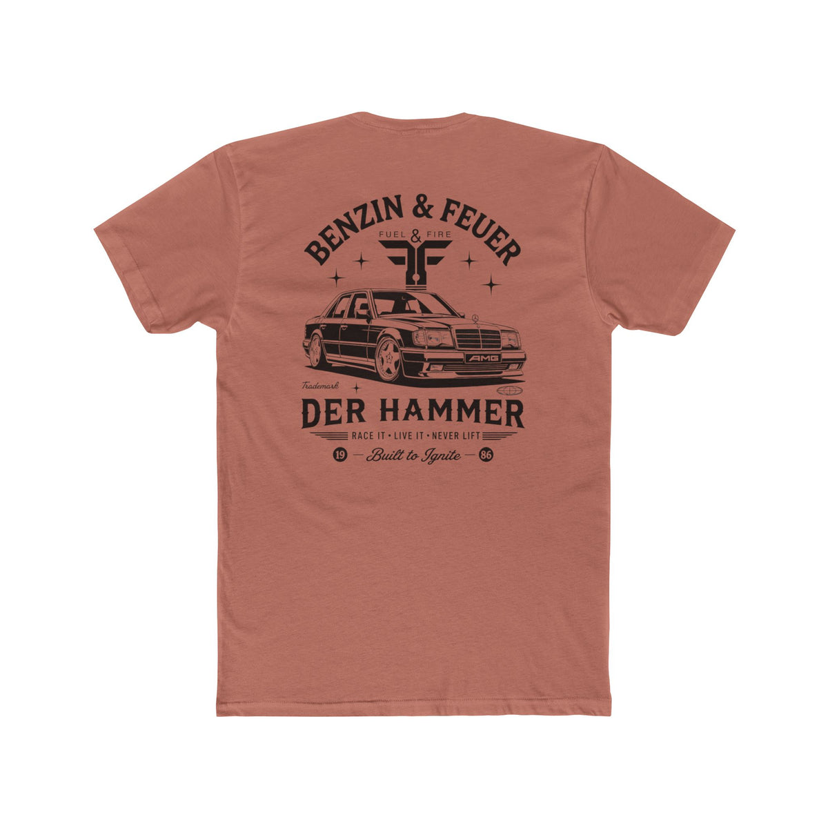 Der Hammer Car Tee — 'Benzin & Feuer' Vintage Mercedes Graphic Shirt