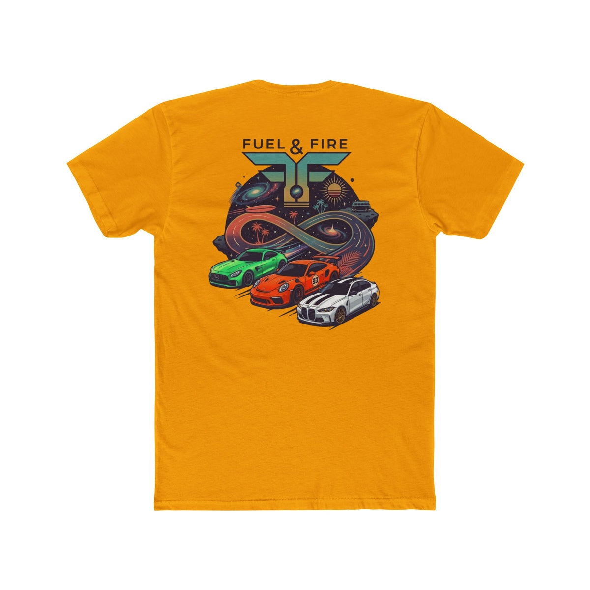Fuel & Fire Space Race — Retro Racing Graphic T-Shirt