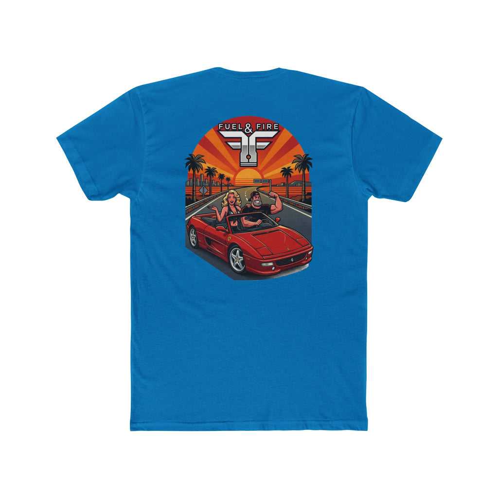 Big Block Bobby — Fuel & Fire Red Convertible Retro Tee