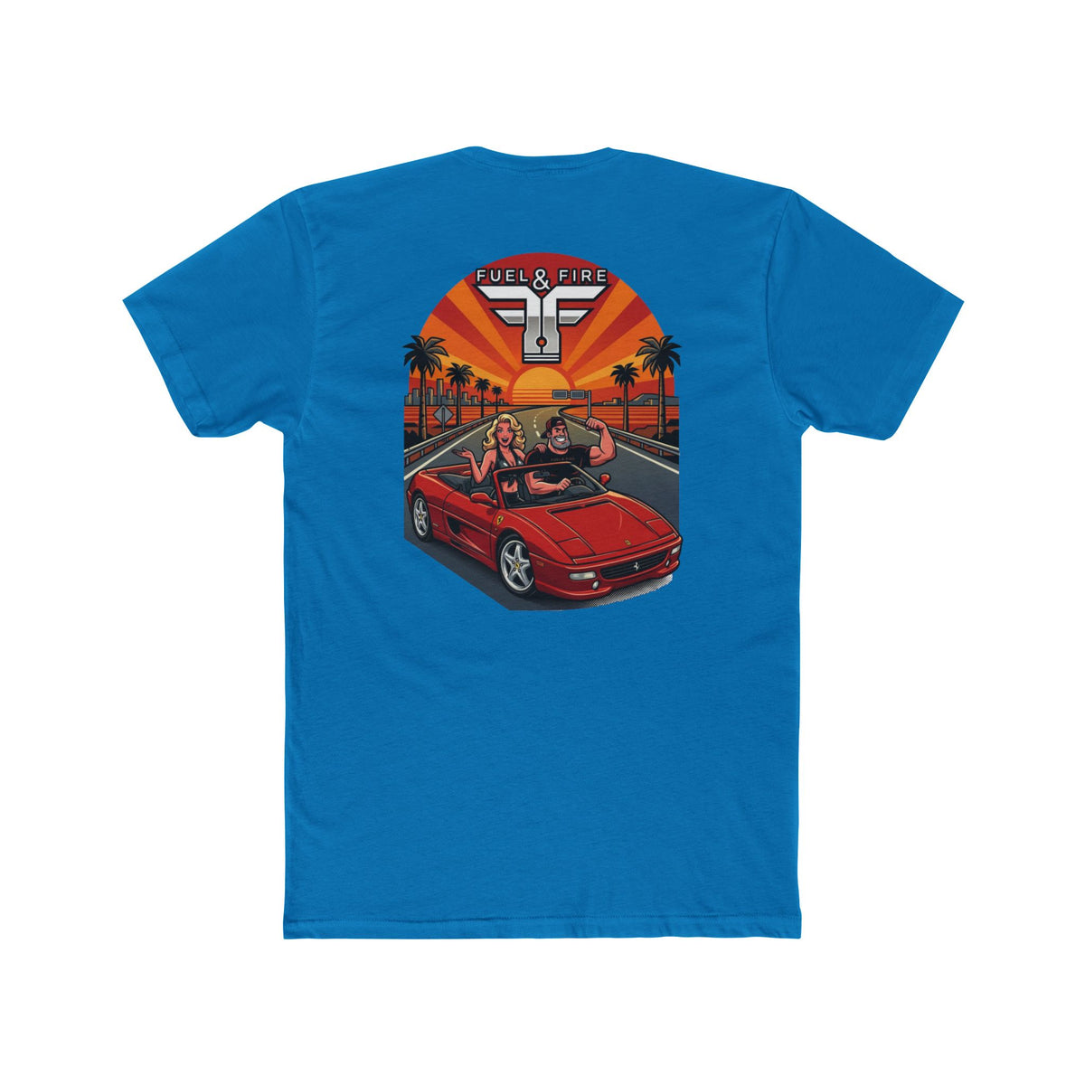Big Block Bobby — Fuel & Fire Red Convertible Retro Tee