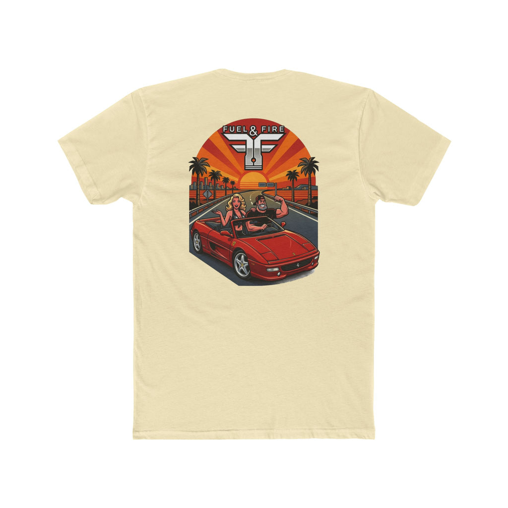 Big Block Bobby — Fuel & Fire Red Convertible Retro Tee