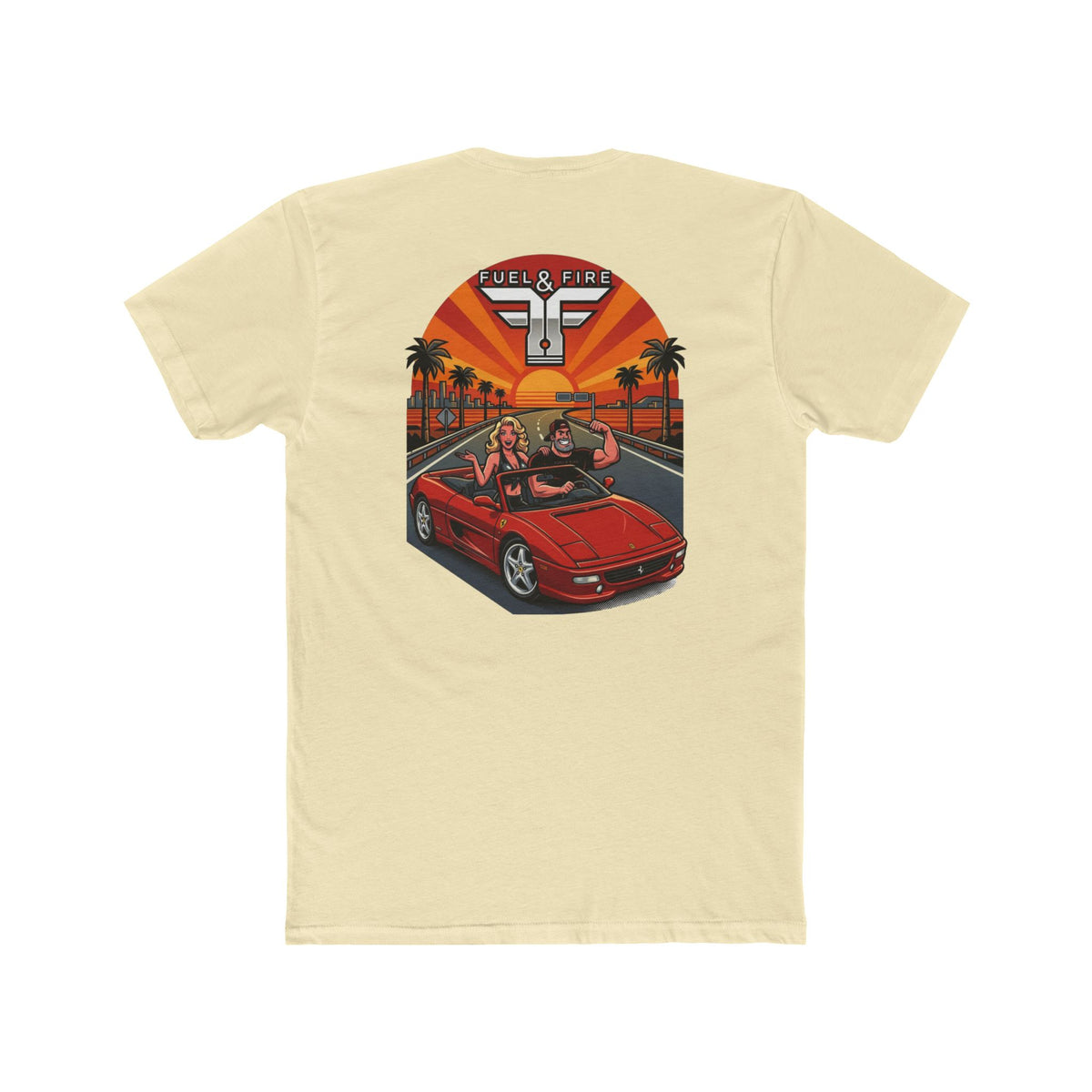 Big Block Bobby — Fuel & Fire Red Convertible Retro Tee