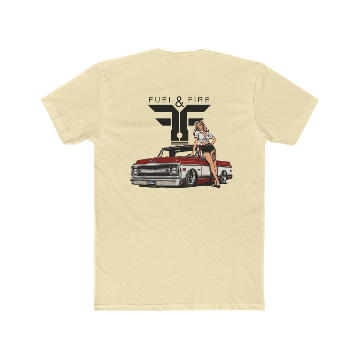 Fuel & Fire Vintage Truck Tee — Pinup Girl Classic Car Graphic Shirt