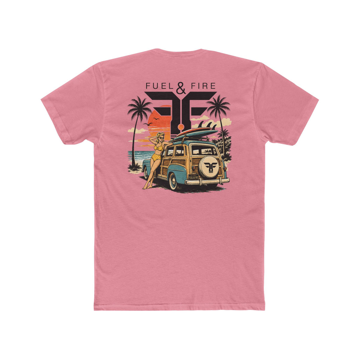 Fuel & Fire Surf Van Tee — Vintage Beach Sunset Graphic T-Shirt