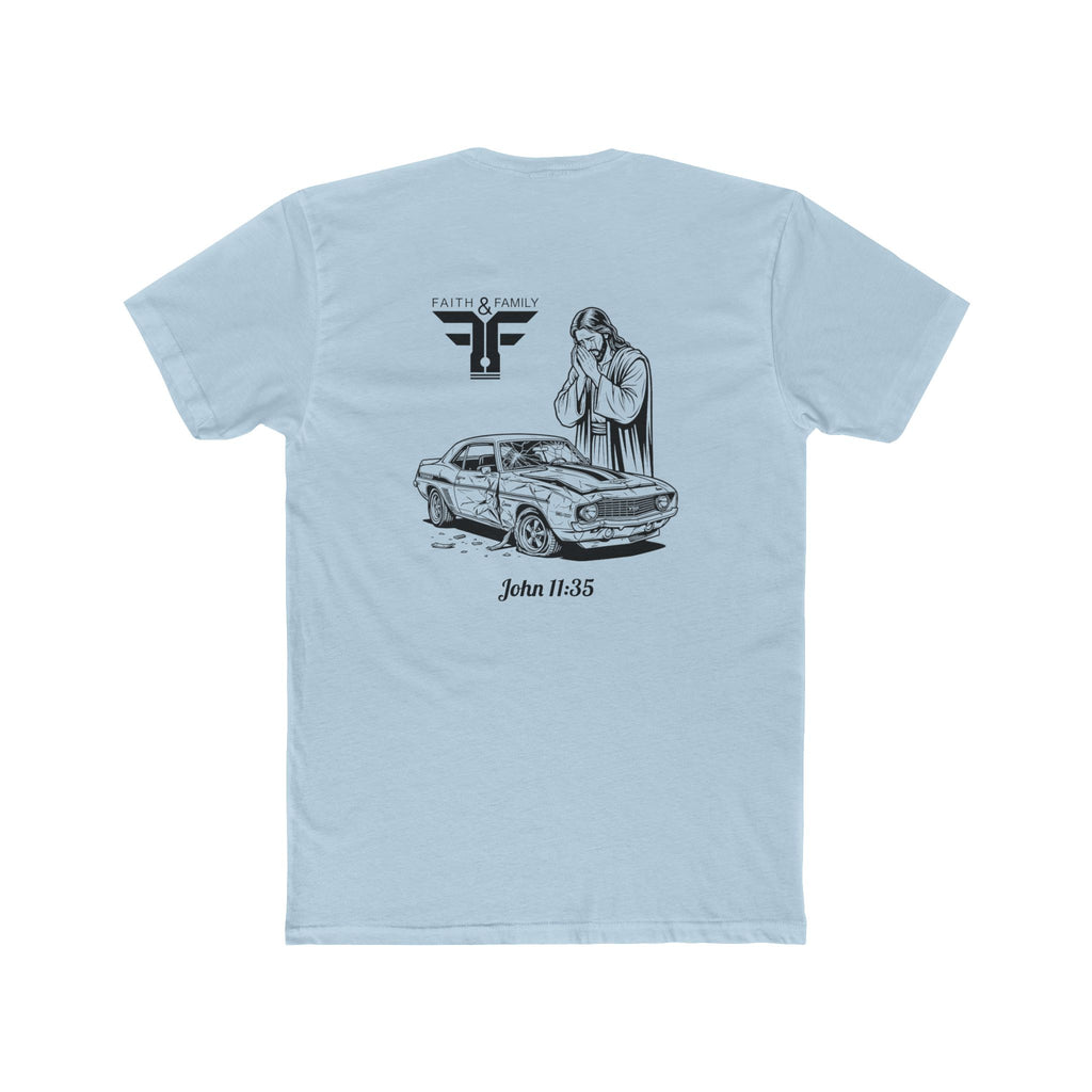 Christian Muscle Car T‑Shirt —  Jesus Wept "John 11:35"  Camaro Prayer Design