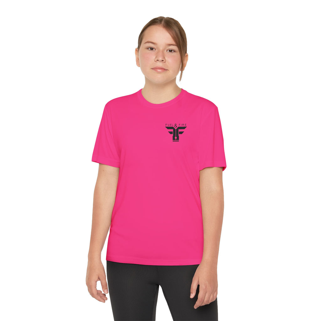 Youth Competitor Tee — 'Burn Rubber Not Skin' Racing Graphic Shirt