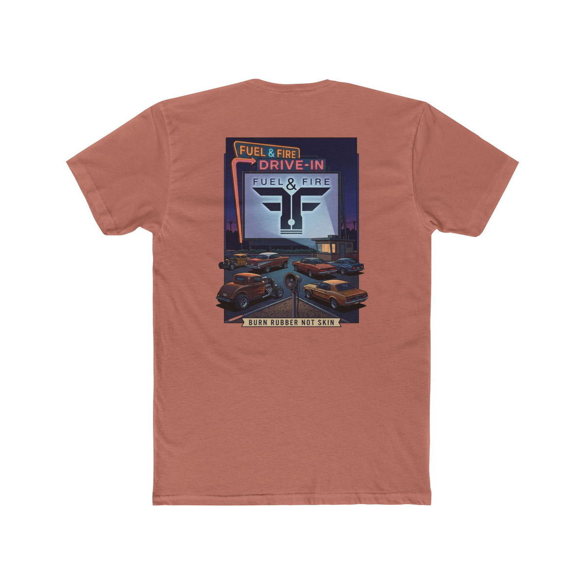 Drive-In Retro Tee — 'Fuel & Fire' Vintage Car Poster T-Shirt