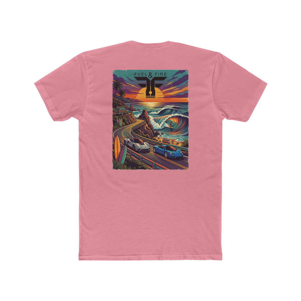 Surf Roadtrip T-Shirt —  Hennessey and McLaren Scenic Sunset Coastal Crew Tee