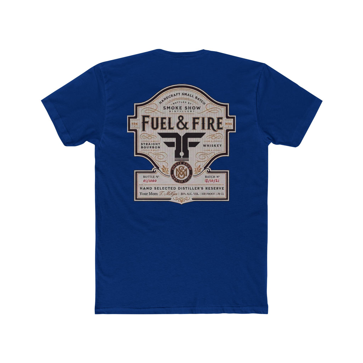 Fuel & Fire Smoke Show Distillery Tee — Vintage Whiskey Label Graphic T-Shirt