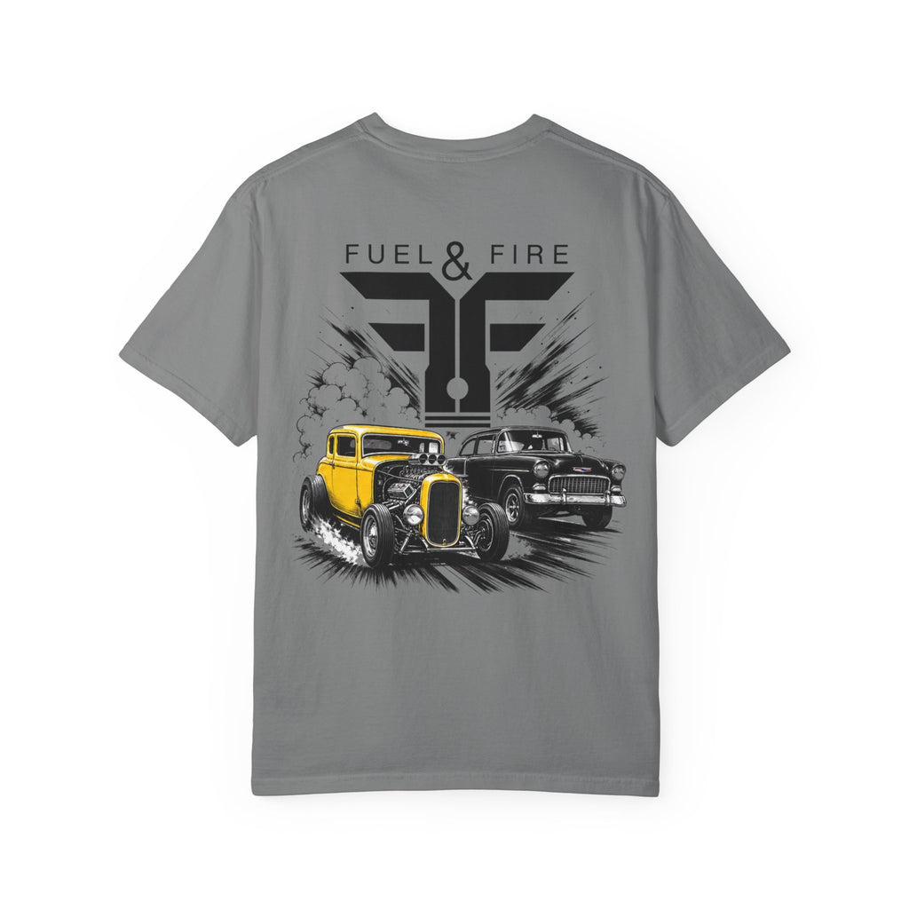 Fuel & Fire Vintage Hot Rod T-Shirt — Classic Car Graphic Tee