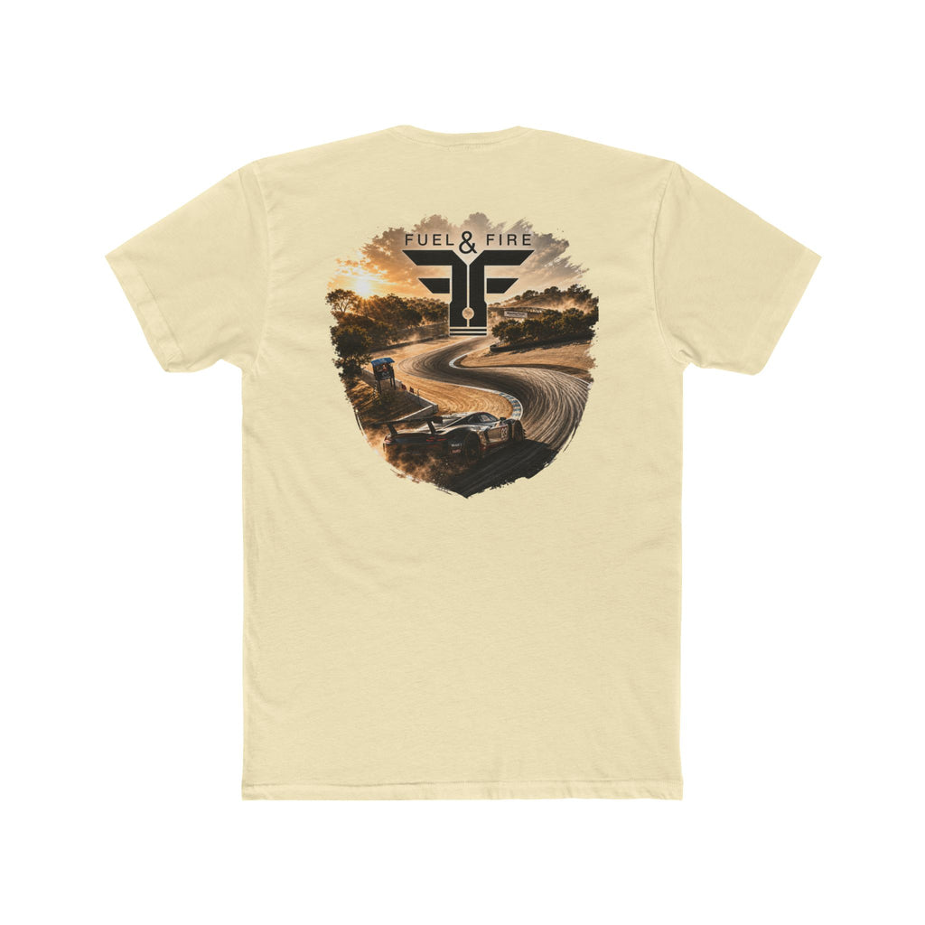 Fuel & Fire Racing Tee — Laguna Seca Graphic Cotton Crewneck