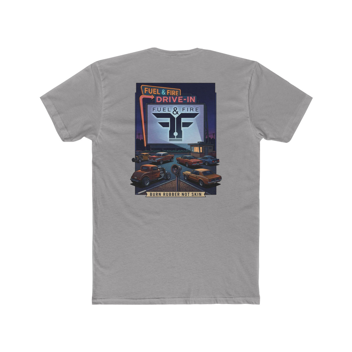 Drive-In Retro Tee — 'Fuel & Fire' Vintage Car Poster T-Shirt