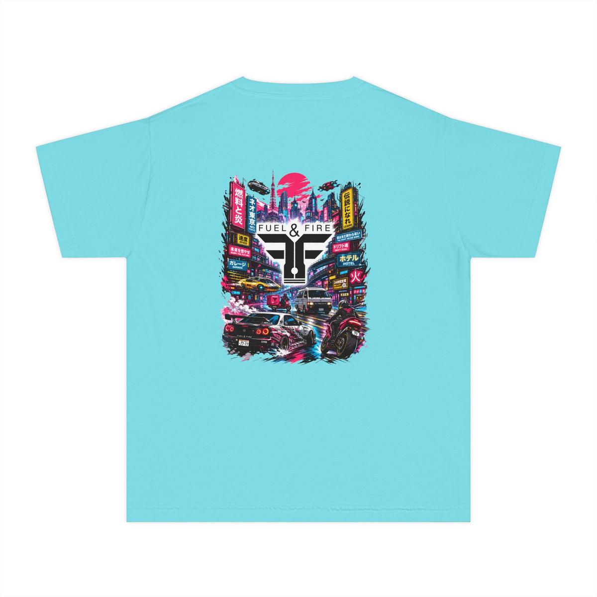 Youth Tee — Neon City 'Fuel & Fire' Graphic Tee
