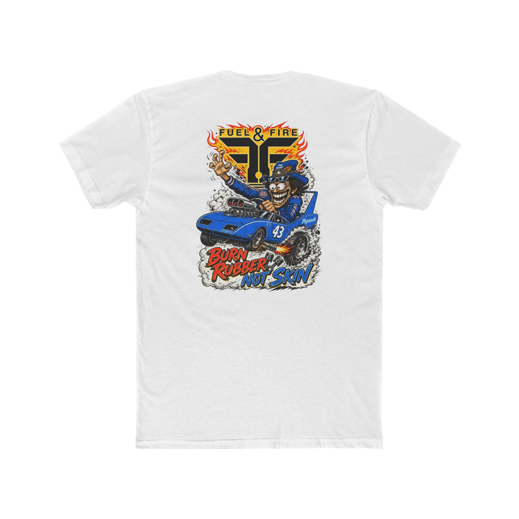 Crew Tee — 'Full & Fire' Burn Rubber Superbird Muscle Car Graphic T‑Shirt