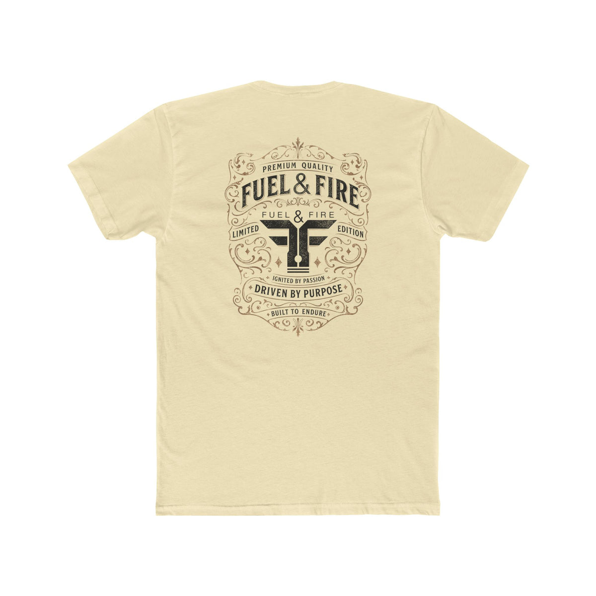 Fuel & Fire Vintage Logo T-Shirt — 'Driven by Purpose' Graphic Tee