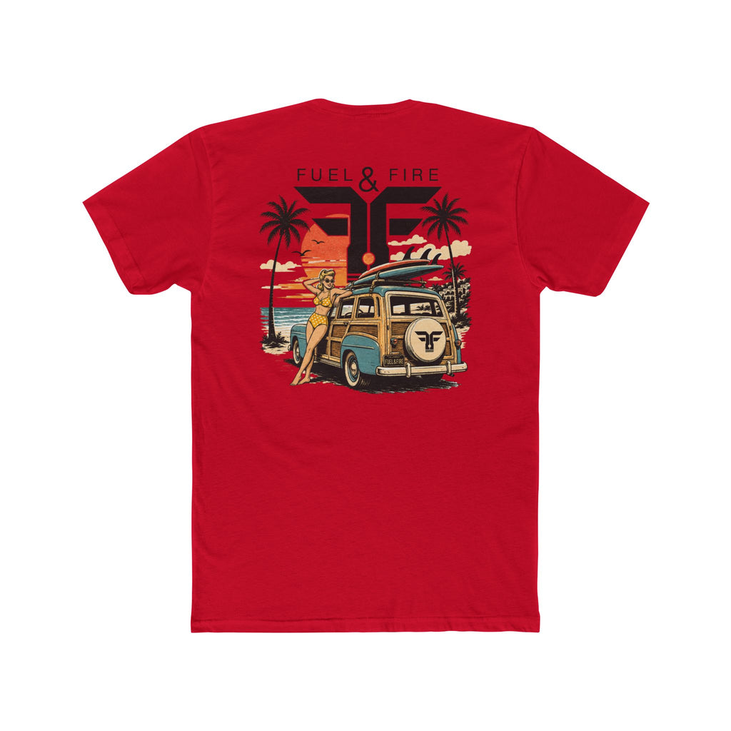 Fuel & Fire Surf Van Tee — Vintage Beach Sunset Graphic T-Shirt