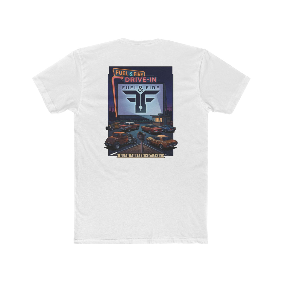 Drive-In Retro Tee — 'Fuel & Fire' Vintage Car Poster T-Shirt