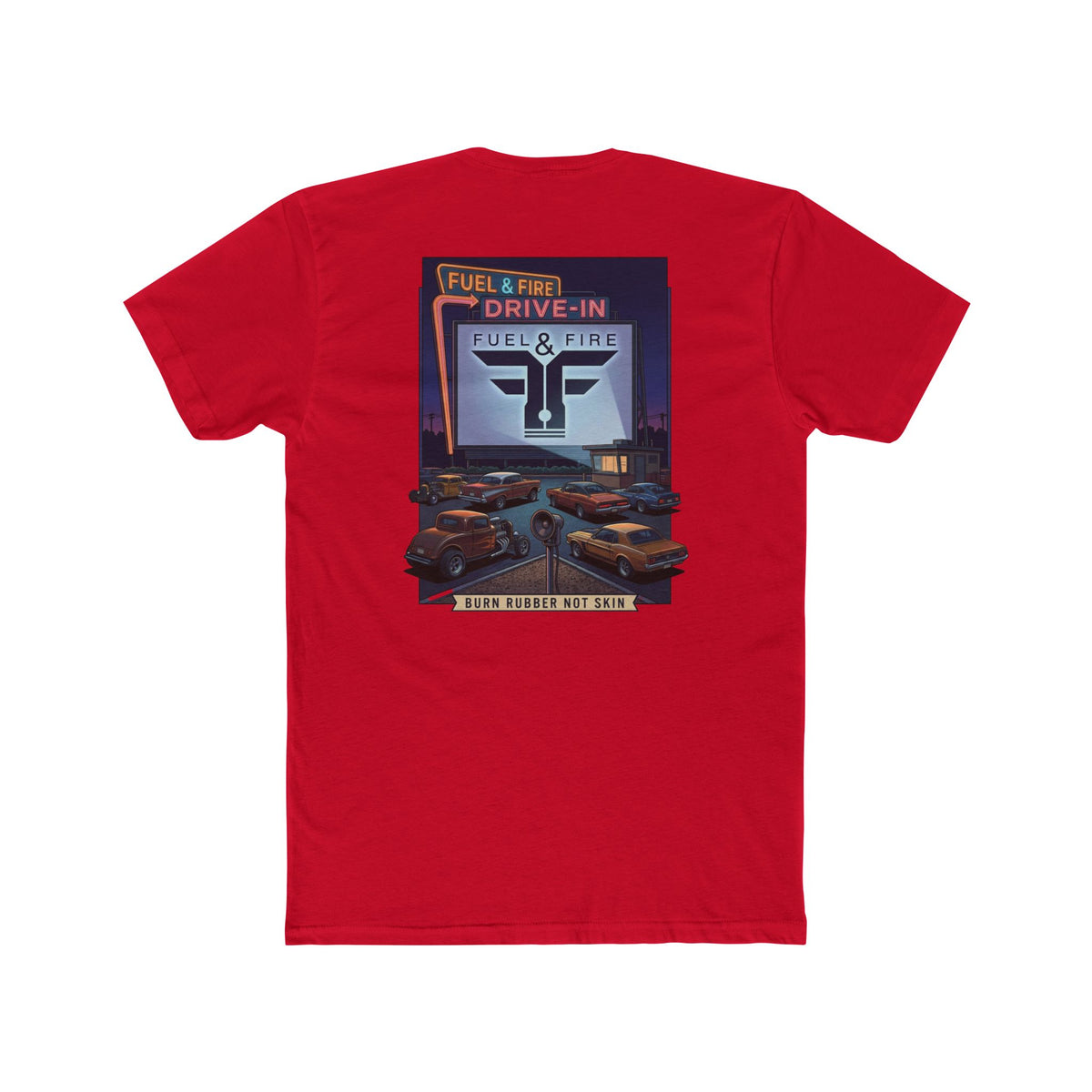 Drive-In Retro Tee — 'Fuel & Fire' Vintage Car Poster T-Shirt