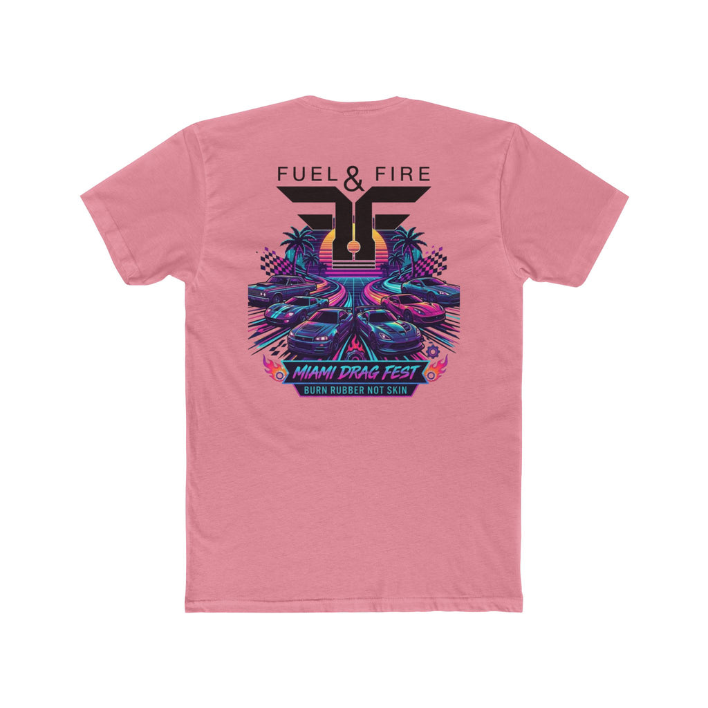 Crew Tee — Fuel & Fire Miami Drag Fest Retro Racing Graphic T‑Shirt