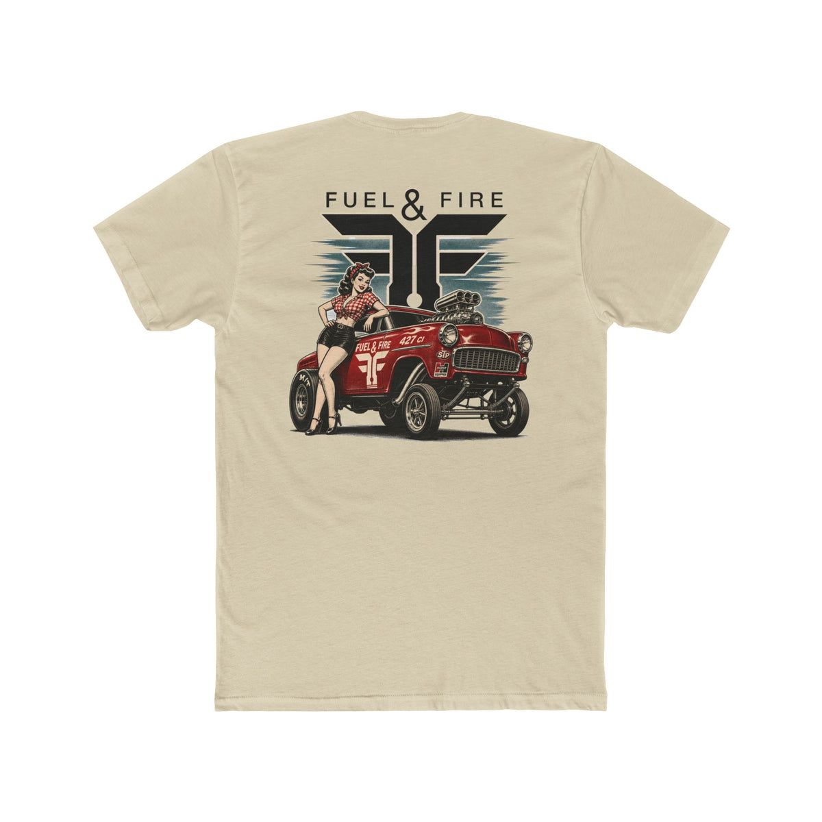 Fuel & Fire Vintage Pinup Car T‑Shirt — Retro Hot Rod Tee