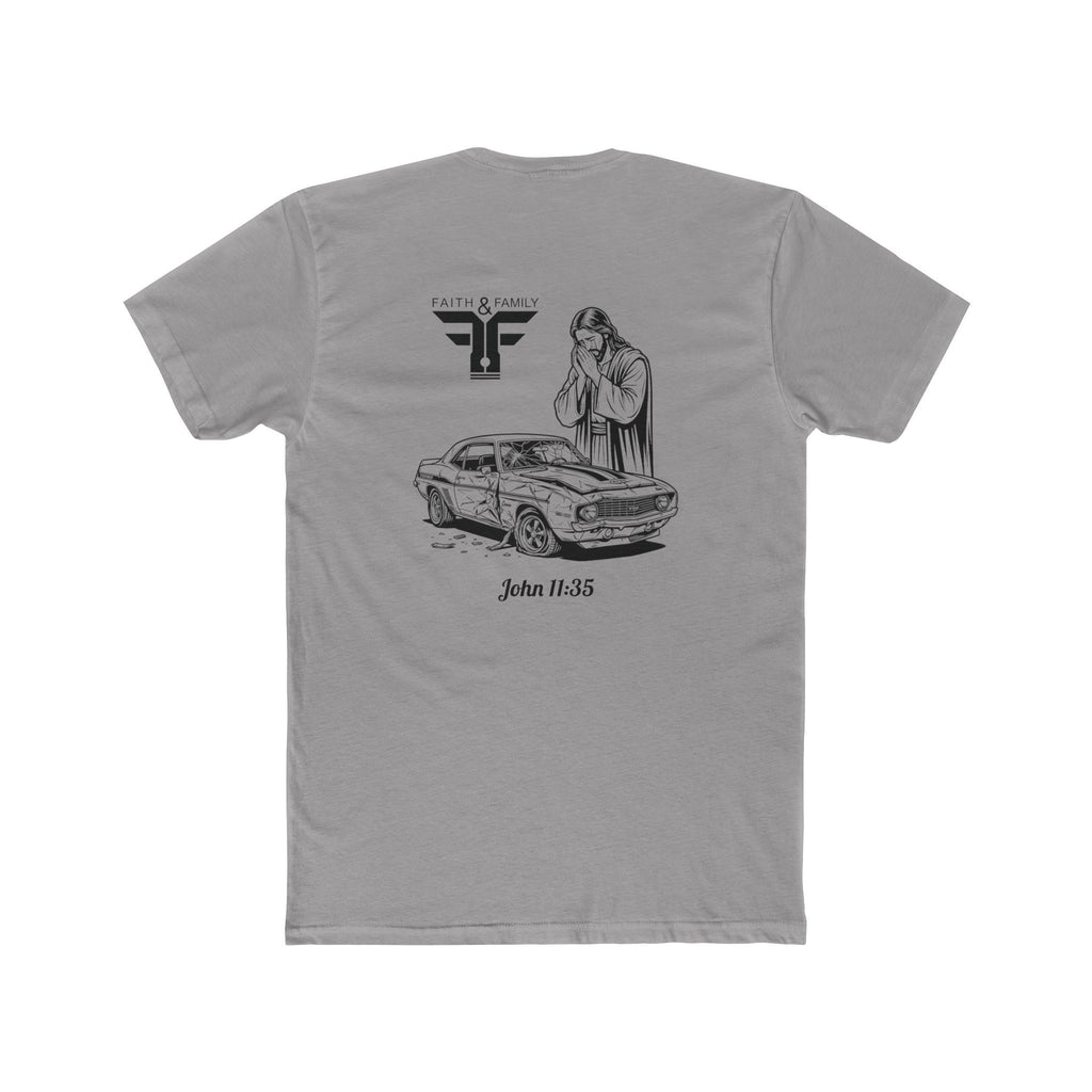 Christian Muscle Car T‑Shirt —  Jesus Wept "John 11:35"  Camaro Prayer Design