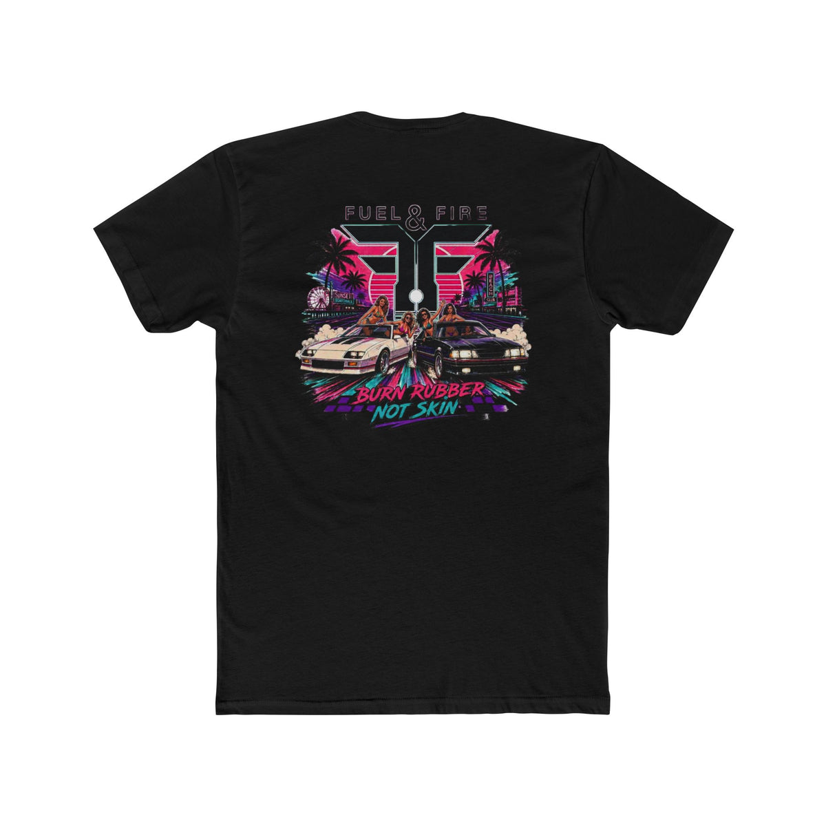 Retro 'Fuel & Fire' Racing T-Shirt — Vintage 80s Miami Car Tee