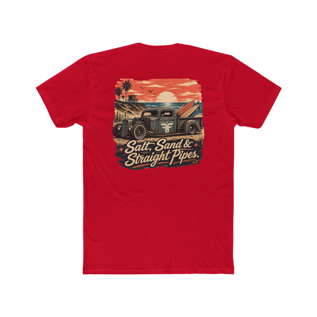 Vintage Surf Truck T‑Shirt — "Salt, Sand & Straight Pipes" Cotton Tee