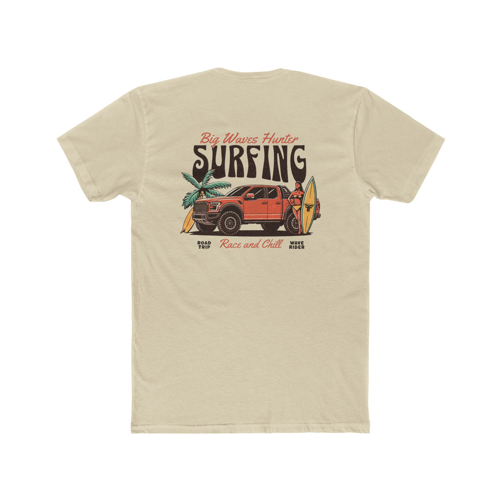 Surfing Ranger Raptor Graphic Tee – "Big Waves Hunter" Vintage Surf T-Shirt