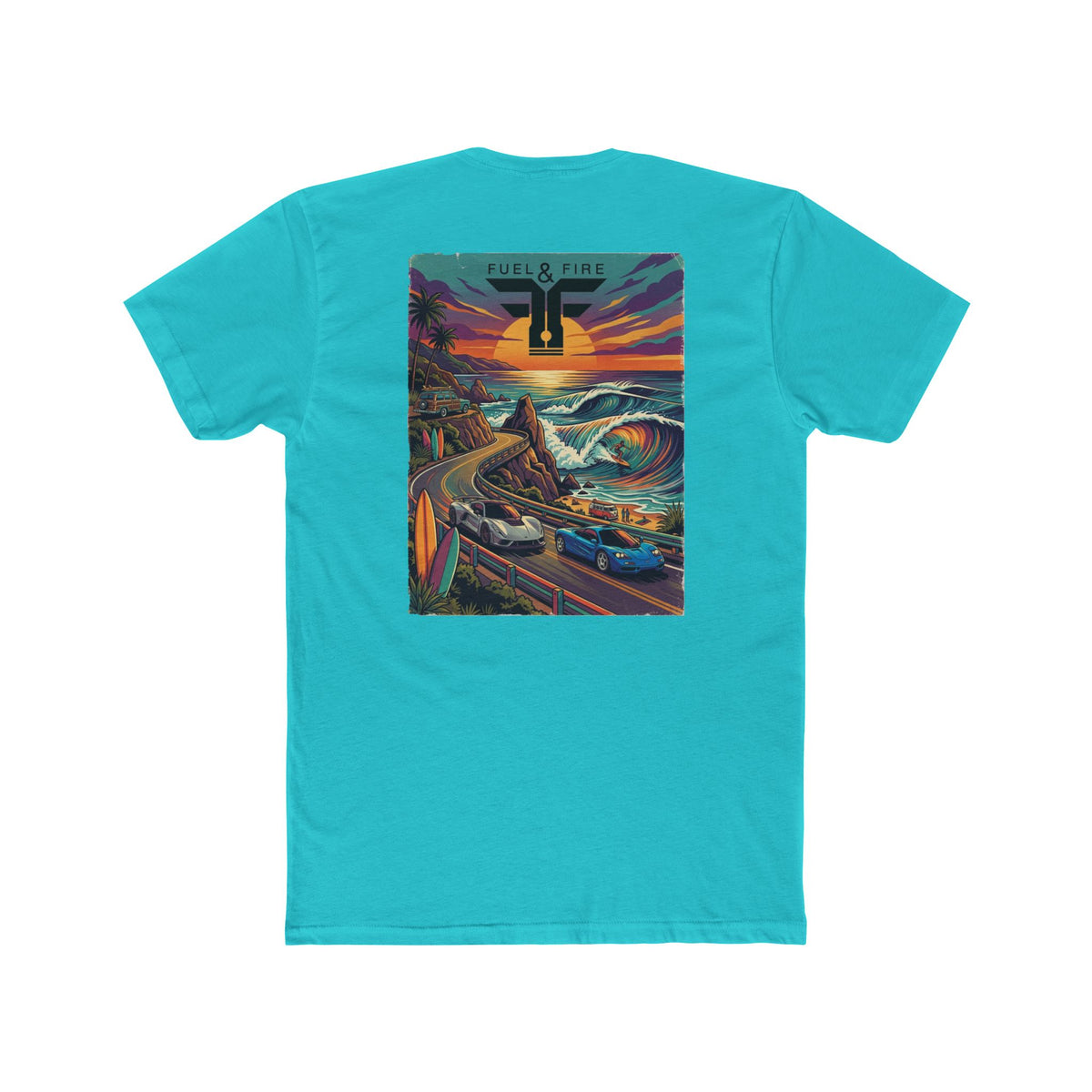 Surf Roadtrip T-Shirt —  Hennessey and McLaren Scenic Sunset Coastal Crew Tee