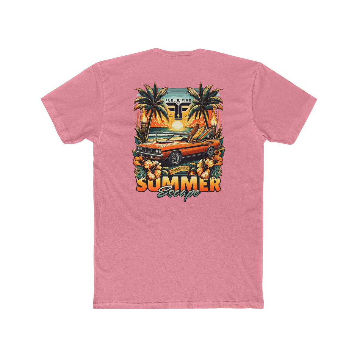Summer Escape Cuda Tee — Vintage Palm Tree Surf Car Graphic T-Shirt