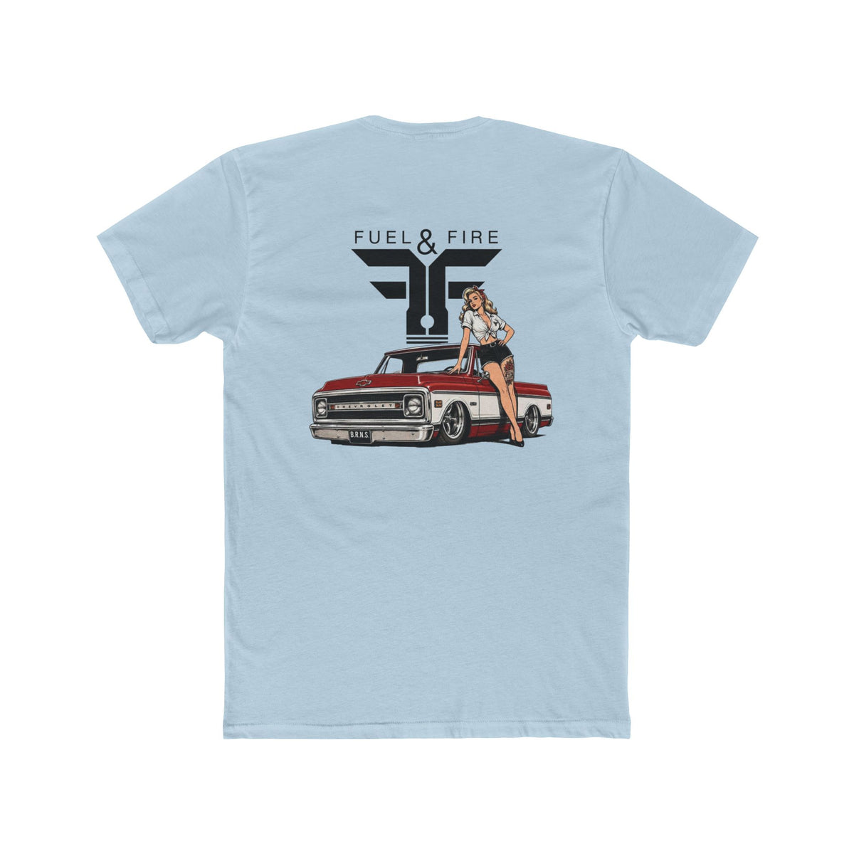Fuel & Fire Vintage Truck Tee — Pinup Girl Classic Car Graphic Shirt