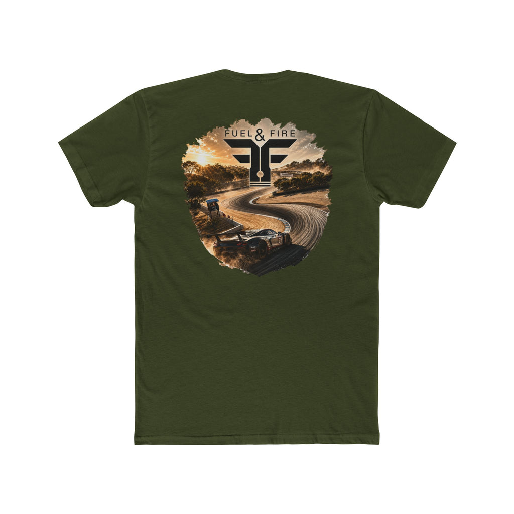 Fuel & Fire Racing Tee — Laguna Seca Graphic Cotton Crewneck