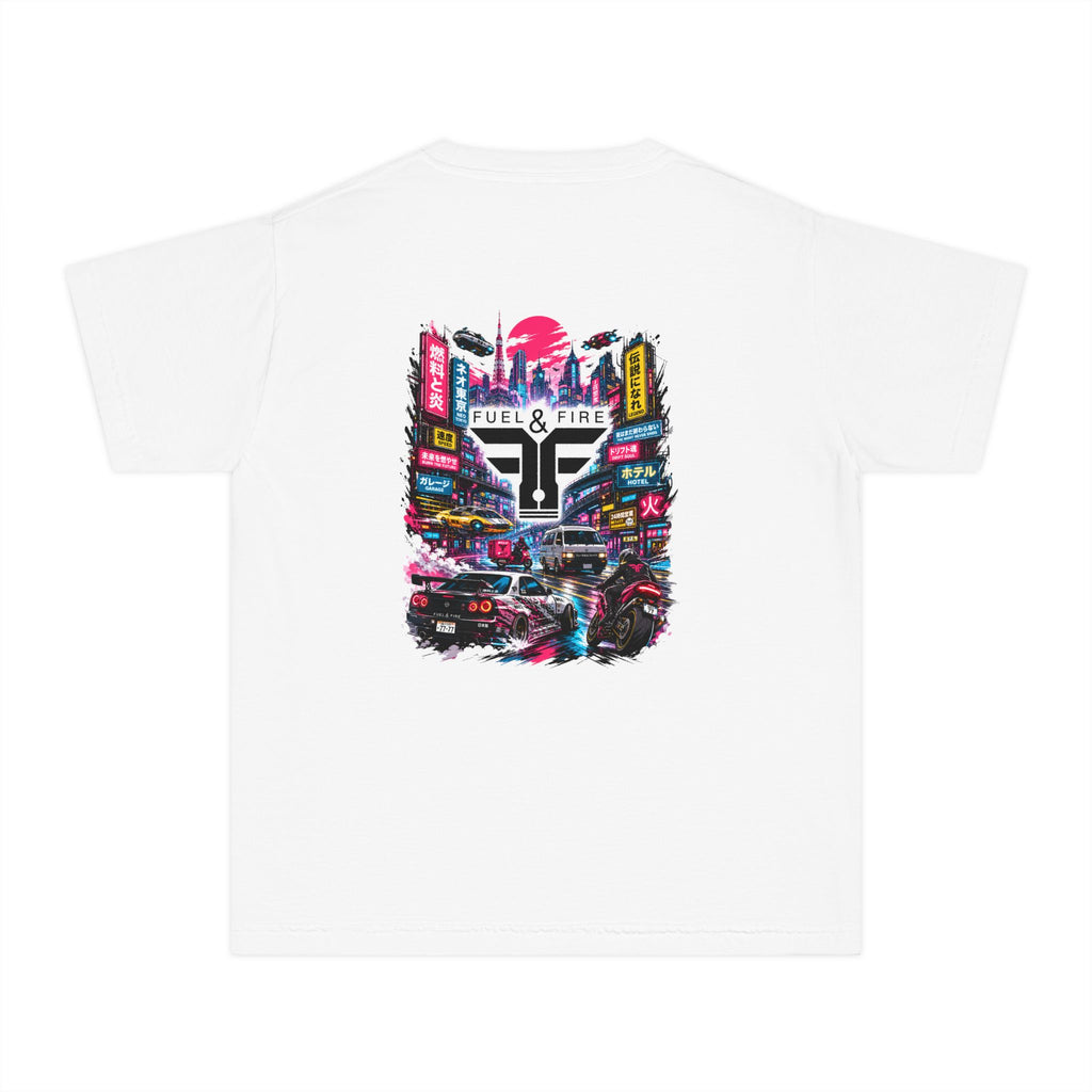Youth Tee — Neon City 'Fuel & Fire' Graphic Tee