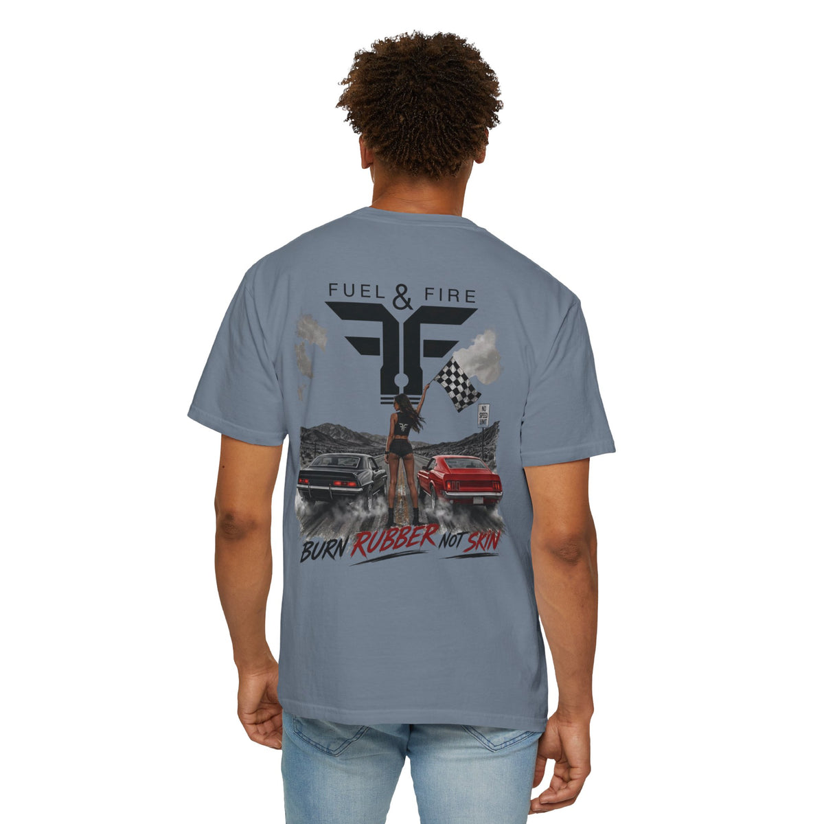 Fuel & Fire 'Burn Rubber Not Skin' Racing T-Shirt